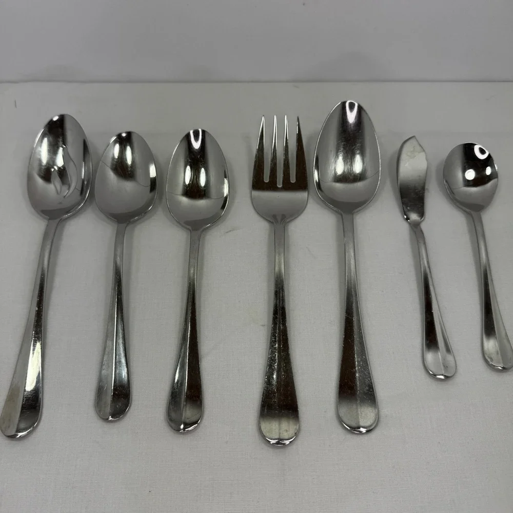 Oneida Crestwood Stainless Steel Flatware Set 18/10 Mirror Finish 7 Pieces